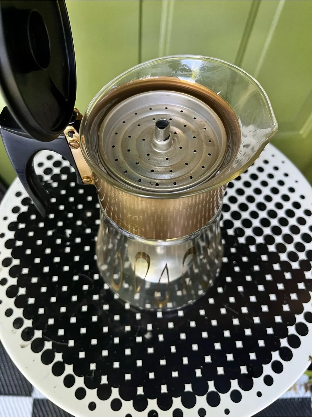 David Douglas flameproof glass percolator mid century